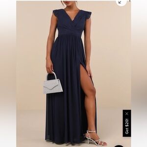 Lulu's Deep Navy Blue Maxi Dress